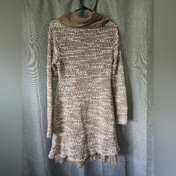 A'reve Anthropologie Cowl Neck Long Sleeve Sweater Dress Brown Size M - Picture 4 of 6